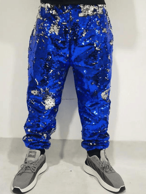 Blue Sequin Pants Mens