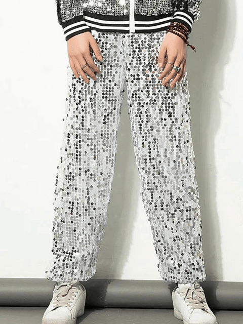 Silver Men's Sequin Pant