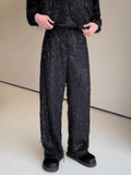 Black Sequin Pants Men Fringe