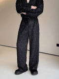 Black Sequin Pants Men Fringe