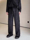 Black Sequin Pants Men Fringe