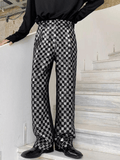 Men's Sequined Plaid Pants