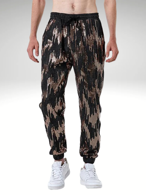 Black Sequin Pants Men