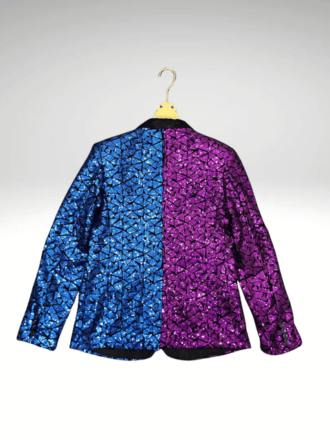 Purple_Blue Men's Two Tone Sequin Jacket