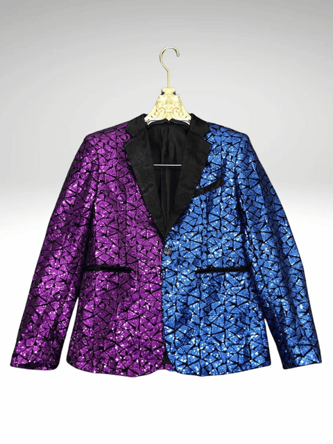 Purple_Blue Men's Two Tone Sequin Jacket