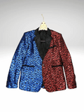 Red_Blue Men's Two Tone Sequin Jacket