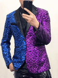 Purple_Blue Men's Two Tone Sequin Jacket