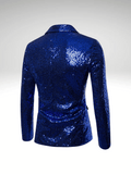 Blue Mens Sequin Suit Jacket