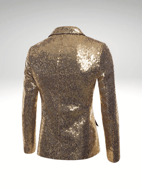 Gold Mens Sequin Suit Jacket