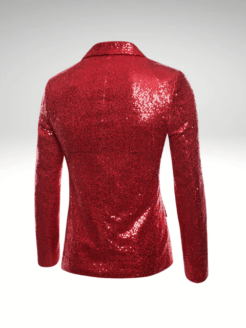 Red Mens Sequin Suit Jacket