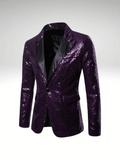 Purple Mens Sequin Suit Jacket