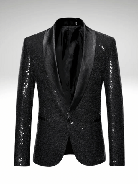 Black Men's Sequin Suit Jacket