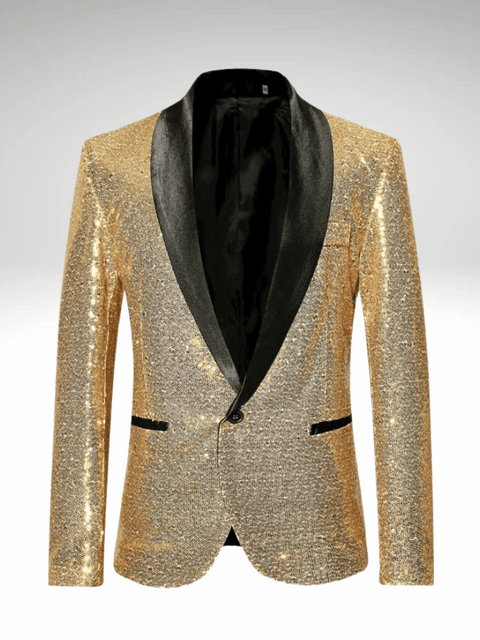 Gold Men's Sequin Suit Jacket