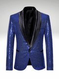 Blue Men's Sequin Suit Jacket