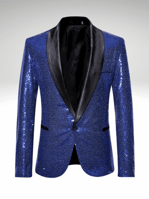 Blue Men's Sequin Suit Jacket