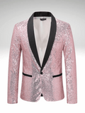 Pink Men's Sequin Suit Jacket