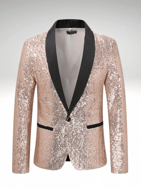 Champagne Men's Sequin Suit Jacket