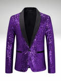 Purple Men's Sequin Suit Jacket