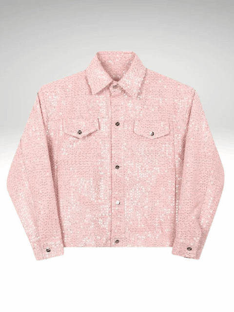 Pink Sequin Jacket Men