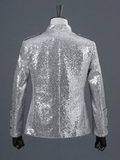 Mens Silver Glitter Jacket