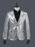 Mens Silver Glitter Jacket