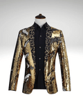 Gold_Silver Sequin Suit Jacket Mens