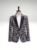 Leopard Sequin Suit Jacket Mens