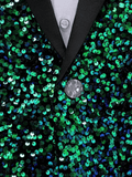 Green Sequin Suit Jacket Mens