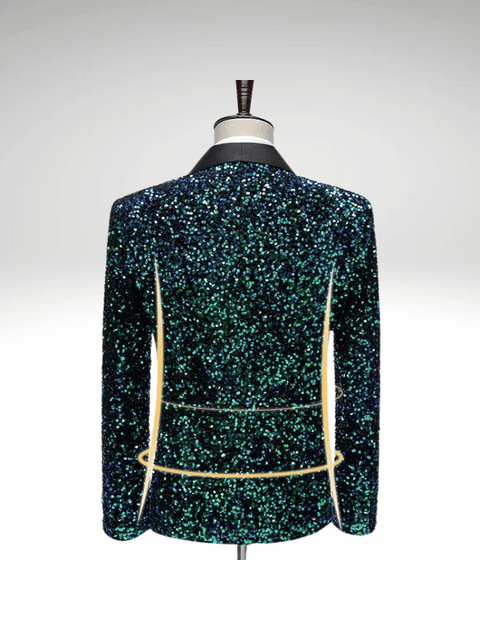 Green Sequin Suit Jacket Mens