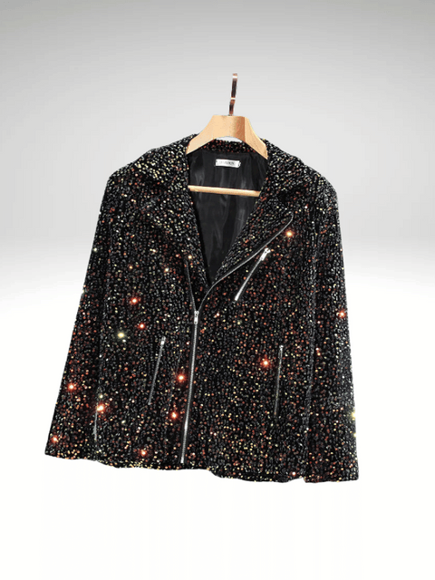 Multi Men's Sequin Zipper Jacket