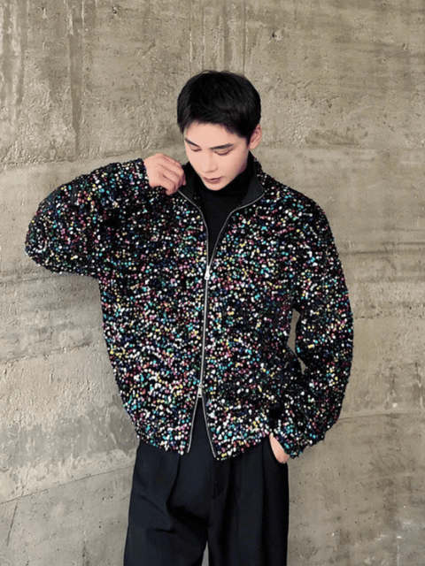 Rainbow Sequin Jacket Men