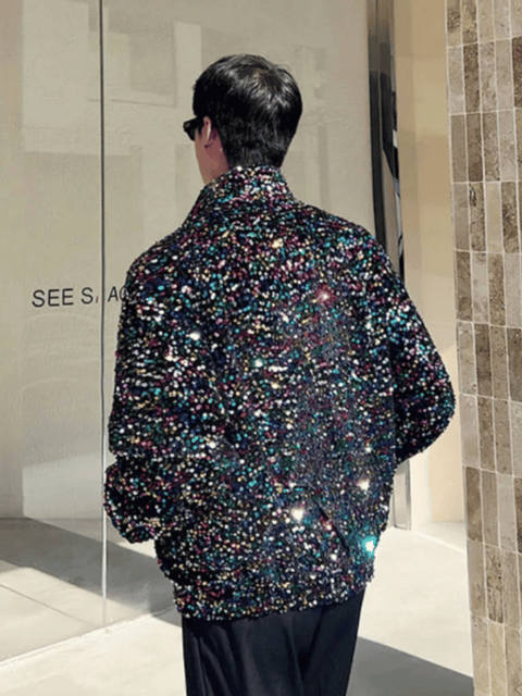 Rainbow Sequin Jacket Men