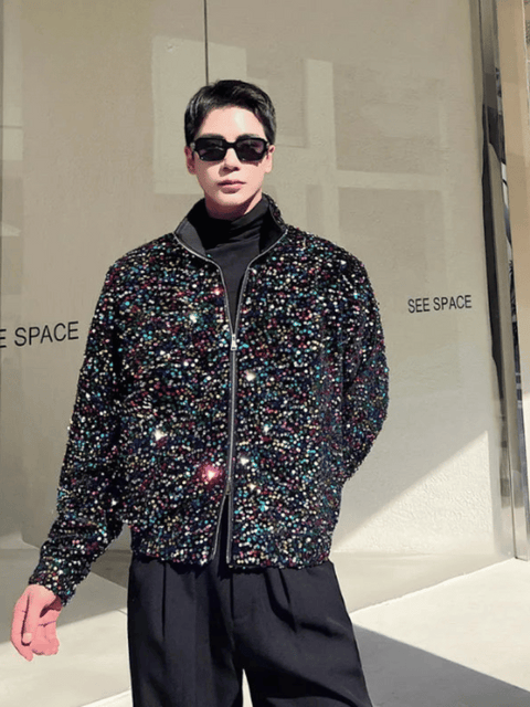 Rainbow Sequin Jacket Men