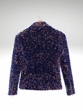 Purple Mens Sequin Biker Jacket