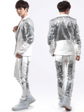 Mens Silver Sequin Pants And Blazer