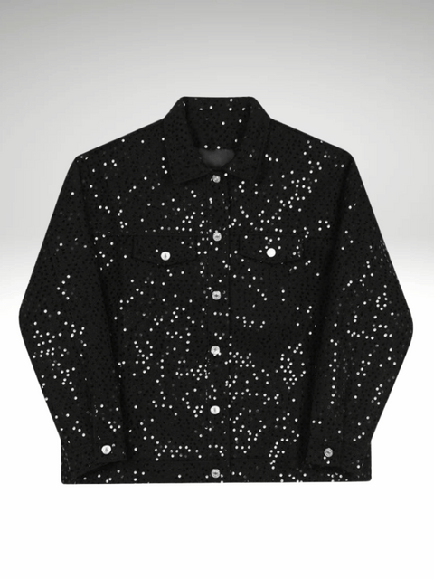 Black Glitter Jacket Men