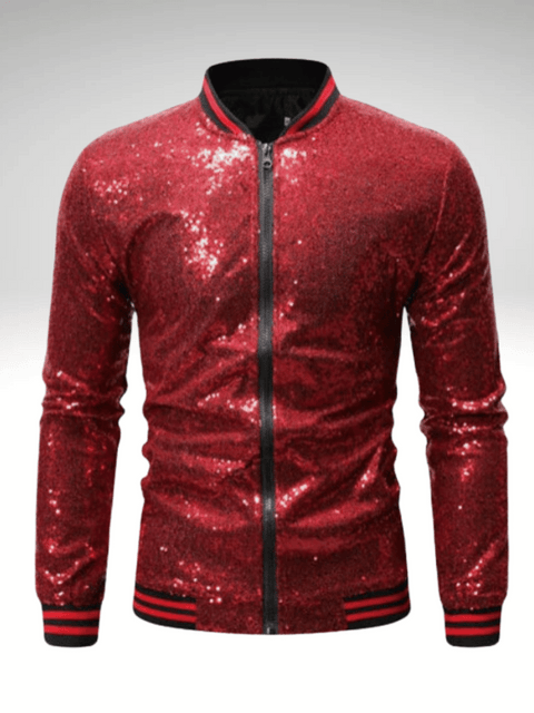 Rouge Glitter Bomber Jacket Men