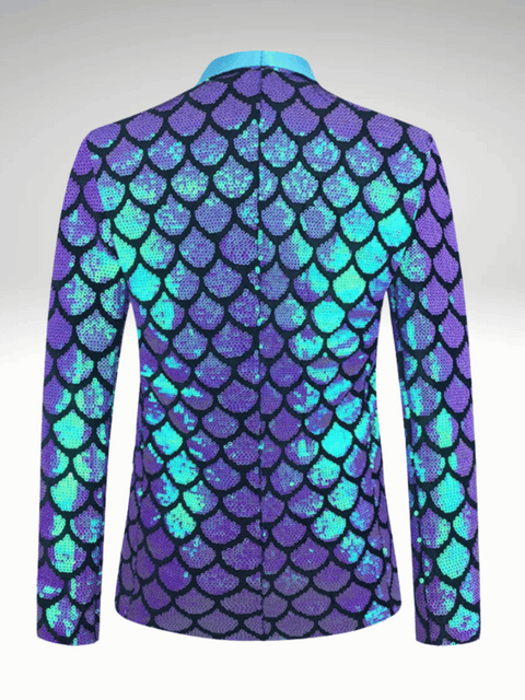 Purple Sequin Scales Jacket Men