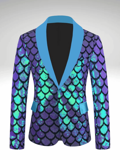 Purple Sequin Scales Jacket Men