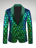 Green Sequin Scales Jacket Men