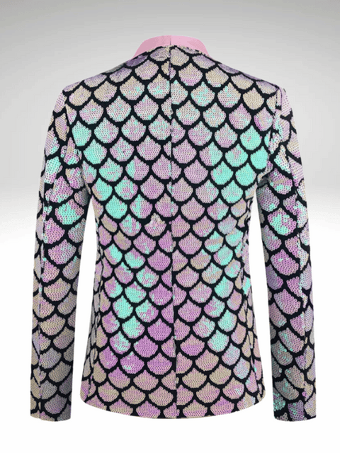 Pink Sequin Scales Jacket Men