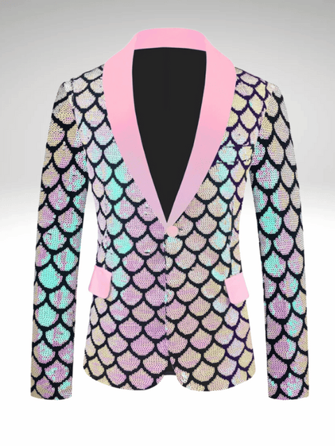 Pink Sequin Scales Jacket Men