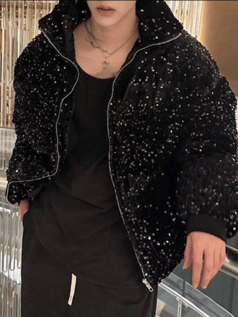 Sequin Mens Jacket Black