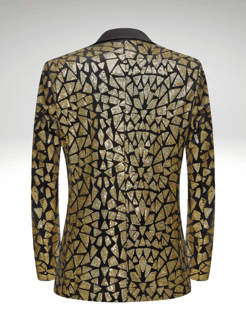 Gold Mens Sequin Tuxedo Jacket