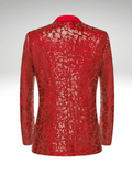 Red Mens Sequin Tuxedo Jacket