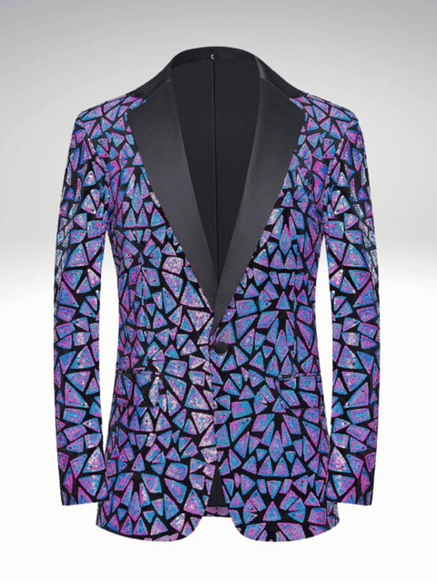 Colorfull Mens Sequin Tuxedo Jacket