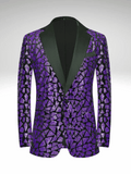 Purple Mens Sequin Tuxedo Jacket