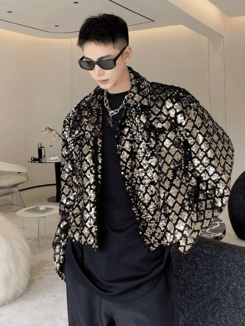 Gold Sequin Jacket Mens