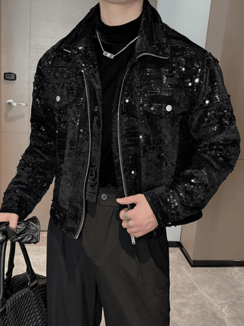 Men's Black Sequin Jacket