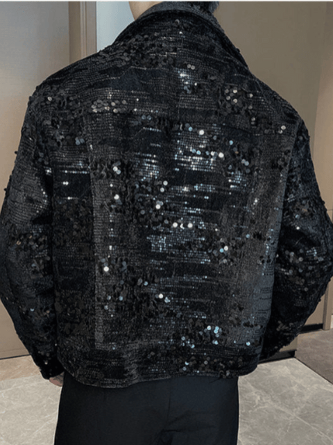 Men's Black Sequin Jacket